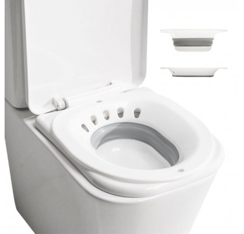 Innovagoods Fopobi Bide Plegable para Inodoro - Soporta hasta 140kg - Orificio para Colgar - Plegable - Facil Limpieza - 36x38.5x13.5cm - Color Blanco