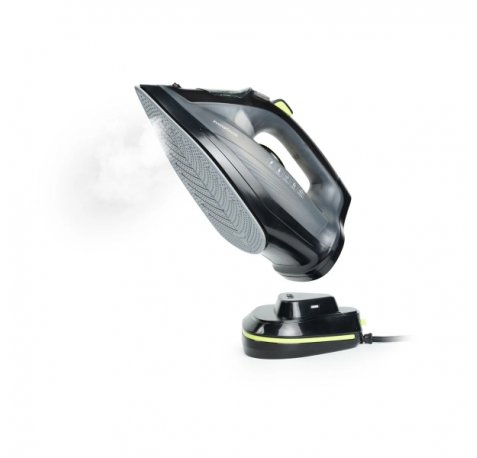 Innovagoods Stiron Plancha de Vapor Inalambrica - 2400W - Golpe de Vapor 30g/min - Suela Ceramica Antiadherente - Deposito 320ml - Cable 2m - Sistema Antigoteo - 32.5x15x13cm - Color Negro