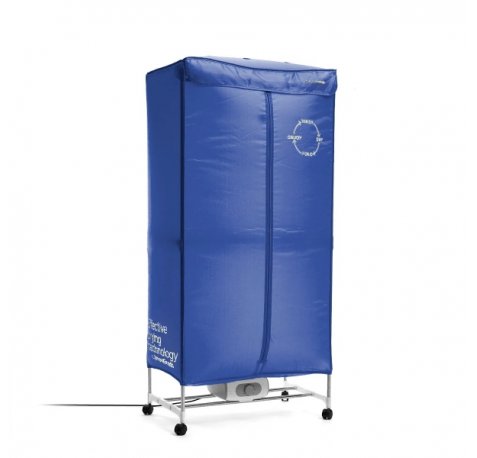 Innovagoods Dupledry Blue Secadora Electrica Portatil de 2 Alturas - 1200W - Capacidad 15kg - Cable 140cm - Temperatura hasta 70ÂºC - Acero Inoxidable - Temporizador - 70x150x45cm - Color Azul
