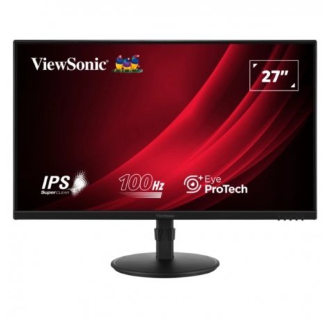 Viewsonic Monitor 27" LED IPS FullHD 100Hz - Respuesta 5ms - Ajustable en Altura, Giratorio e Inclinable -16:9 - VGA, HDMI, DisplayPort - VESA 100x100 - Color Negro
