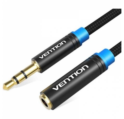 Vention Cable alargador Estereo Jack 3.5 Macho a Jack 3.5 Hembra - 2m - Color Negro