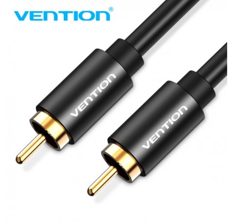Vention Cable RCA Macho a Macho - Conexiones RCA - Cobertura Dorada - Doble Apantallado - Color Negro