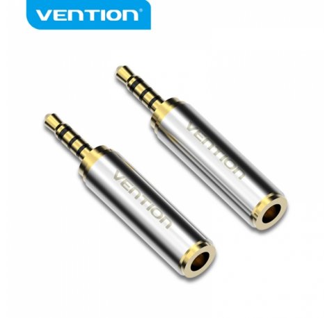 Vention Adaptador Jack 2.5 Macho a Jack 3.5 Hembra - Color Plata