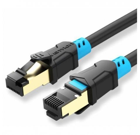 Vention Cable de Red Cat.6 SFTP - Longitud 25m - Velocidad hasta 1Gbps - 27AWG - Conectores Chapados en Oro - Blindaje Multicapa - Color Negro