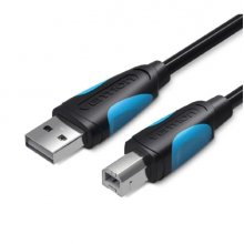 Vention Cable de Impresora - Longitud 10m - USB-A - USB-B - Transferencia hasta 480Mbps - PVC - Recubrimiento de Aluminio - Color Negro