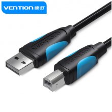 Vention Cable USB 2.0 Impresoras - Transmision 480 Mbps - Recubrimiento Aluminio y Trenza Metalica - Carcasa PVC - AWG 24+28 - Color Negro