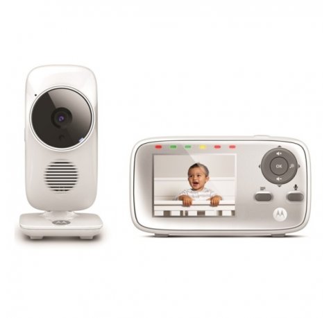 Motorola Nursery VM483 Vigilabebes con Camara - Vision Nocturna - Comunicacion Bidireccional - Pantalla 2,8" - Alcance hasta 300m - Color Blanco