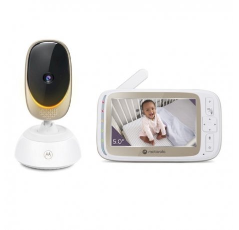 Motorola Nursery VM85 Connect Vigilabebes con Camara - Vision Nocturna - Conexion WIFI - Pantalla 5" - Sensor de Temperatura - Color Blanco