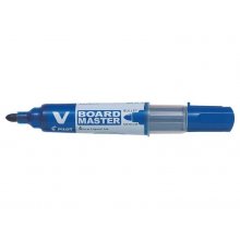 Pilot V-Board Master Begreen Rotulador para Pizarra Blanca - Punta Redonda 6mm - Trazo 2.3mm - 91% Plastico Reciclado - Recargable - Color Azul (10 uds)