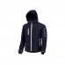 Upower Metropolis Soft Shell de Trabajo - Talla L - Tejido Elastico Cortavientos, Transpirable, Resistente al Agua, Capucha Desmontable, Bolsillos Soldados, Proteccion DPI1 - Color Azul Marino