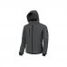 Upower Metropolis Soft Shell de Trabajo - Talla 4XL - Tejido Elastico Cortavientos, Transpirable, Resistente al Agua, Capucha Desmontable, Mangas Preformadas, Proteccion DPI1 - Color Gris Meteorito
