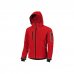 Upower Metropolis Soft Shell de Trabajo - Talla S - Tejido Elastico Cortavientos, Transpirable, Resistente al Agua, Multiples Bolsillos Funcionales, Capucha Desmontable, Proteccion DPI1 - Color Rojo Magma