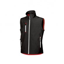 Upower Climb Chaleco de Trabajo Soft Shell - Talla S - Tejido Elastico Transpirable, Resistente al Viento y Agua, Bolsillo para Movil con Cremallera, Proteccion DPI1 - Color Negro Carbon