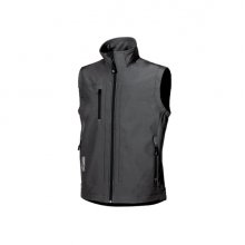 Upower Climb Chaleco de Trabajo Soft Shell - Talla S - Tejido Elastico Transpirable, Resistente al Viento y Agua, Bolsillo para Movil con Cremallera, Proteccion DPI1 - Color Gris Meteorito