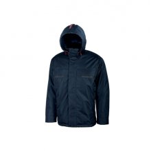 Upower Snow Chaqueta Funcional con Multiples Bolsillos - Talla L - Capucha Ajustable, Detalles Reflectantes, Tejido de Refuerzo, Proteccion DPI1 - Color Azul Marino