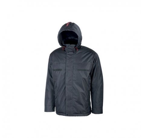 Upower Snow Chaqueta Funcional con Multiples Bolsillos - Talla M - Capucha Ajustable, Mangas Preformadas, Detalles Reflectantes, Proteccion DPI1 - Color Gris Meteorito