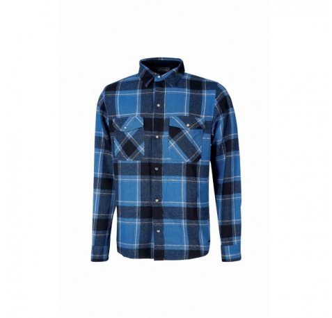 Upower Cedar Camisa de Trabajo Termica - Talla 4XL - Franela a Cuadros, Bolsillos con Botones Perlados, Revestimiento Interno, Proteccion DPI1, Cuello con Orificio Porta Pluma - Color Azul Oscuro Westlake