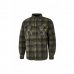 Upower Willow Camisa de Felpa Acolchada - Talla 3XL - Mangas Largas, Interior Guateado, Multiples Bolsillos, Cierre Botones a Presion, Proteccion DPI1 - Color Verde Oscuro y Negro