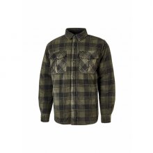 Upower Willow Camisa de Felpa Acolchada - Talla XL - Interior Guateado, Multiples Bolsillos, Cuello y PuÃ±os de Pana, Botones a Presion, Proteccion DPI1 - Color Verde Oscuro y Negro