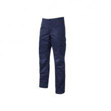 Upower Baltic Pantalon de Trabajo Algodon Elastico - Talla 2XL - Efecto Desgastado, Bolsillos Multifuncionales, Cierre Resistente, Refuerzo en Rodillas, Ajuste Slim Fit, Proteccion DPI1 - Color Azul Oscuro Westlake