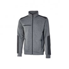 Upower Snug Sudadera Acolchada con Cremallera - Talla L - Bolsillos con Microfibra, Refuerzos Antiabrasion, Insertos Reflectantes, Proteccion DPI1 - Color Gris Meteorito