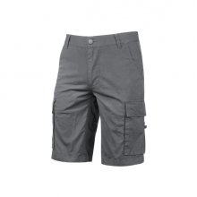 Upower Summer Bermuda Cargo de Algodon Elastico - Talla 3XL - Ajuste Slim-Fit, Bolsillos Multifuncionales, Triple Costura, Boton AntiaraÃ±azos, Proteccion DPI1 - Color Gris Oscuro