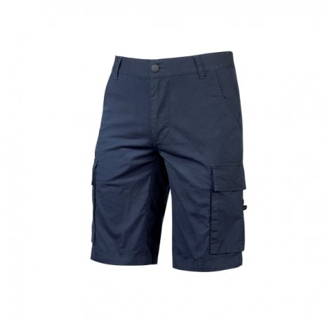 Upower Summer Bermuda Cargo de Algodon Elastico - Talla 3XL - Ajuste Slim-Fit, Bolsillos Multifuncionales, Triple Costura, Boton AntiaraÃ±azos, Proteccion DPI1 - Color Azul Oscuro Westlake