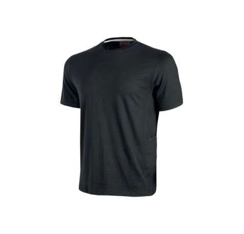 Upower Road Camiseta de Manga Corta Polycotton Jersey - Talla 3XL - Slim-Fit, Cuello Acanalado Elastico, Bolsillo Celular, Cinta Reflex, Proteccion DPI1 - Color Negro Carbon
