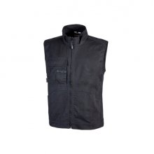 Upower Wave Chaleco de Trabajo en Algodon Elastico - Talla XL - Bolsillos Frontales Amplios, Bolsillo Multifuncional, Ajuste de Velcro, Cinta Reflectante, Proteccion DPI1 - Color Negro Carbon