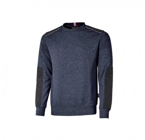 Upower Ryke Sudadera Cepillada Cuello Redondo - Talla 5XL - Bolsillo Antebrazo, Refuerzos Antidesgaste, Elementos Reflectantes, Proteccion DPI1 - Color Azul Marino