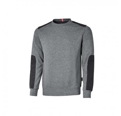 Upower Ryke Sudadera Cepillada Cuello Redondo - Talla S - Bolsillo Antebrazo, Refuerzos Antidesgaste, Elementos Reflectantes, Proteccion DPI1 - Color Gris Meteorito