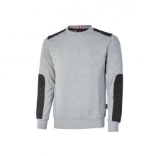 Upower Ryke Sudadera Cepillada Cuello Redondo - Talla M - Bolsillo Antebrazo, Refuerzos Duraderos, Elementos Reflectantes para Mayor Seguridad - Color Gris Plateado