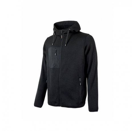 Upower Rainbow Sudadera de Alta Calidad - Talla M - Interior de Forro Polar, Cuello Alto, Cremallera Central, Capuchon Ajustable, Bolsillos con Cremallera, Proteccion DPI1 - Color Negro Carbon