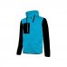 Upower Rainbow Sudadera con Forro Polar - Talla L - Cuello Alto, Capuchon Ajustable, Cremallera Central, Bolsillos Delanteros, Proteccion DPI1 - Color Cyan Fluorescente