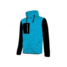 Upower Rainbow Sudadera con Forro Polar - Talla S - Cuello Alto, Capuchon Ajustable, Cremallera Central, Bolsillos Delanteros, Proteccion DPI1 - Color Cyan Fluorescente