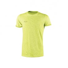 Upower Fluo Camiseta de Manga Corta - Talla 4XL - Algodon Flameado, Tejido Transpirable, Ajuste Slim-Fit, Cuello Redondo Acanalado - Color Amarillo Fluorescente