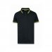 Upower Way Polo Hombre Manga Corta - Talla M - Algodon Stretch, Ajuste Slim Fit, Ribetes en Contraste, Cierre Tres Botones, Aberturas Laterales, Proteccion DPI1 - Color Negro Carbon