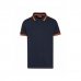 Upower Way Polo Hombre Manga Corta - Talla L - Algodon Stretch, Ajuste Slim Fit, Ribetes en Contraste, Cierre Tres Botones, Aberturas Laterales, Proteccion DPI1 - Color Azul Marino