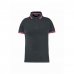 Upower Way Lady Polo Mujer Manga Corta - Talla L - Algodon Stretch, Ajuste Slim Fit, Transpirable, Ribetes en Contraste, Cierre de Tres Botones, Aberturas Laterales, Proteccion DPI1 - Color Gris Fucsia