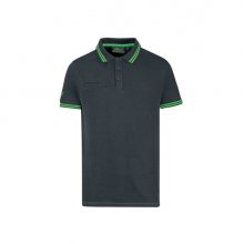 Upower Way Polo Hombre Manga Corta - Talla XL - Algodon Stretch, Ajuste Slim Fit, Ribetes en Contraste, Cierre Tres Botones, Aberturas Laterales, Proteccion DPI1 - Color Gris Asfalto Verdoso