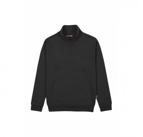 Upower Tautra Sudadera de Trabajo Confortable y Duradera - Talla M - Media Cremallera, Cuello Ajustable, Canale Elastico, Proteccion DPI1 - Color Negro Carbon