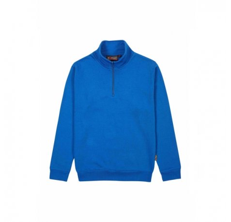 Upower Tautra Sudadera de Trabajo Confortable y Duradera - Talla S - Polialgodon Perchado, Media Cremallera, Cuello Ajustable, Detalles en Canale Elastico, Proteccion DPI1 - Color Azul Regio