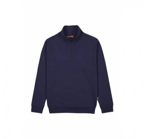 Upower Tautra Sudadera de Trabajo Confortable y Duradera - Talla 3XL - Polialgodon Perchado, Media Cremallera, Cuello Ajustable, PuÃ±os Canale Elastico, Proteccion DPI1 - Color Azul Marino