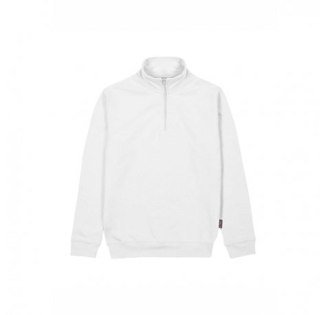 Upower Tautra Sudadera de Trabajo Confortable y Duradera - Talla 3XL - Polialgodon Perchado, Media Cremallera, Cuello Ajustable, PuÃ±os Canale Elastico, Proteccion DPI1 - Color Blanco