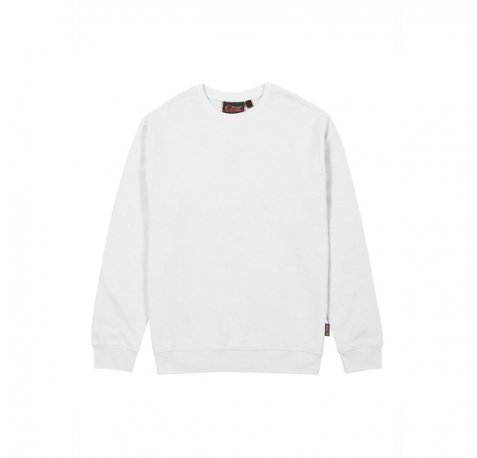 Upower Ombo Sudadera de Cuello Redondo - Talla S - Comodidad y Durabilidad, Polialgodon Suave, Resistencia a Lavados, Ajuste Perfecto, Proteccion DPI1 - Color Blanco