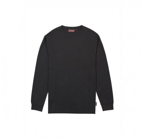 Upower Renga Camiseta de Manga Larga - Talla L - Algodon Jersey Suave, DiseÃ±o Elegante con Canale, Refuerzos en Hombros y Cuello, Proteccion DPI1 - Color Negro Carbon