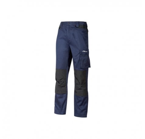 Upower Mallorca Pantalon de Trabajo Ergonomico - Talla XL - Algodon Elastico, Cintura Elastica, Multiples Bolsillos, Refuerzos Estrategicos, Detalles Reflectantes, Triple Costura - Color Azul Oscuro Westlake