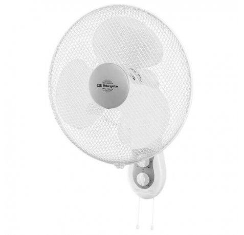 Orbegozo WF 0139 Ventilador de Pared Eficiente y Seguro - Aspas de 40cm - 3 Velocidades - Cabezal Multi Orientable - Rejilla de Proteccion - Potencia 45 W - Temporizador 2h