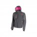Upower Space Lady Chaqueta Softshell Impermeable - Talla L - Transpirable, a Prueba de Viento, Forro Micropolar, Capucha Desmontable, Bolsillos Avanzados, Proteccion DPI1 - Color Gris Fucsia