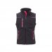 Upower Universe Lady Chaleco Softshell Impermeable - Talla L - Transpirable, Resistente al Viento, Forro Micropolar, Bolsillo Free Sound, Detalles Reflectantes, Proteccion DPI1 - Color Gris Fucsia